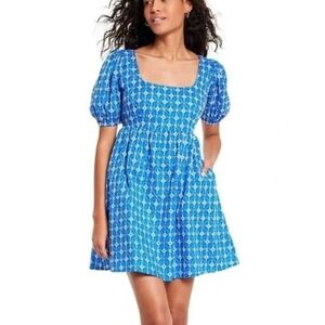 NEW Rhode x Target Eyelet Babydoll Mini Dress Puff Sleeve A-line Womens Size S